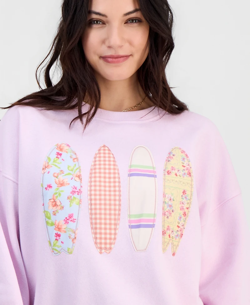 Self Esteem Juniors' Patchwork Surfboard Sweatshirt