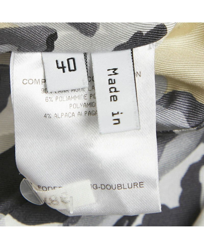 Pre-Owned Balenciaga Women's Cream Tweed Ruffled Tie-Up Neck Detail Jacket