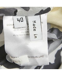 Pre-Owned Balenciaga Women's Cream Tweed Ruffled Tie-Up Neck Detail Jacket