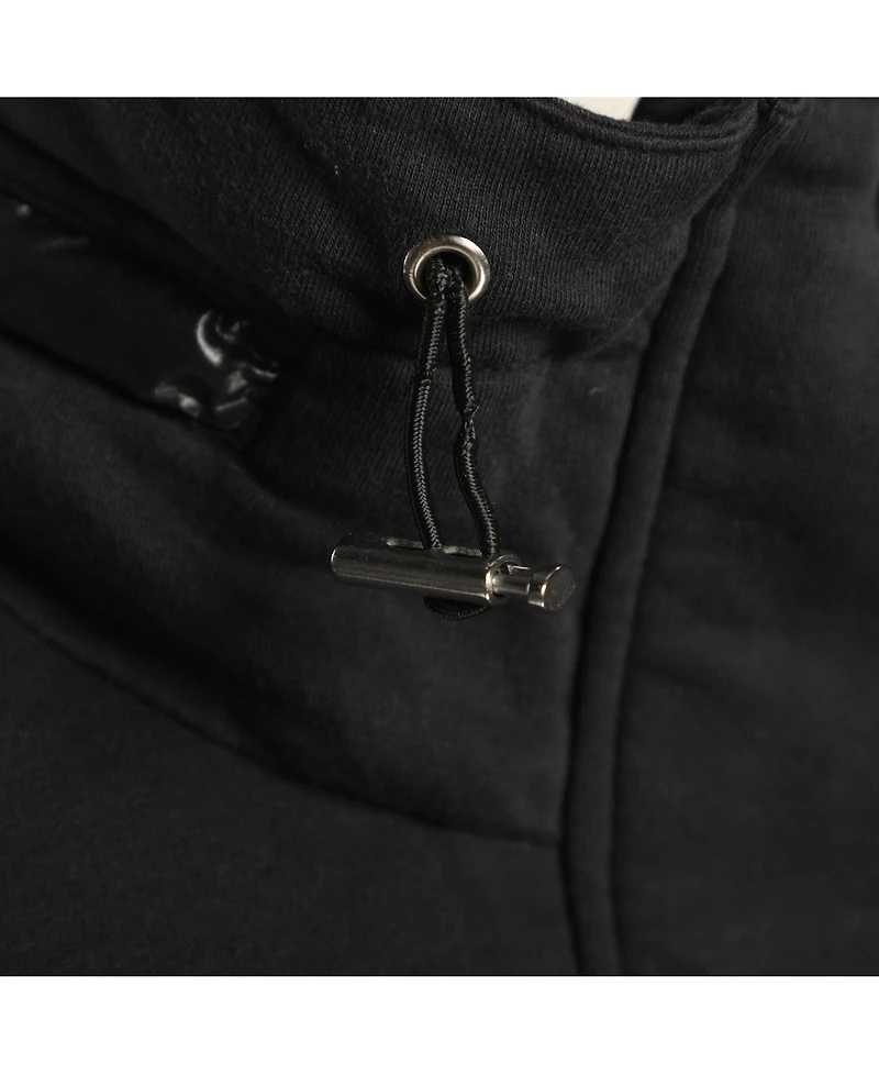 Pre-Owned Love Moschino Women's Black Jersey Nylon Hoodie Jacket