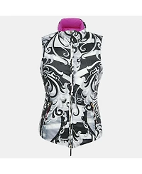 Pre-Owned Emilio Pucci Women's Purple/black Printed Nylon Down Vest