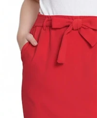 Ny Collection Petite Slim Belted Scuba Crepe Skirt