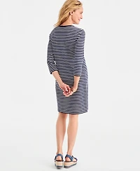 Style & Co Women's Striped Boat-Neck Knit Dress, Macy's Exclusive