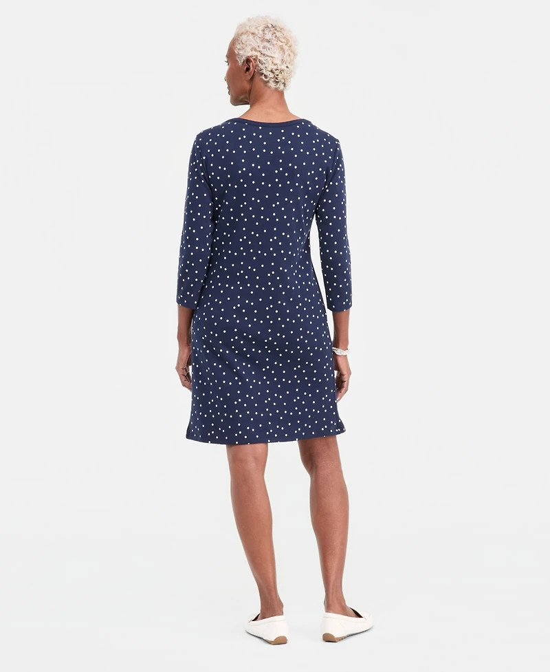 Style & Co Women's Printed Boat-Neck Knit Dress, Macy's Exclusive