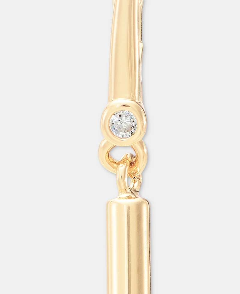 Dkny Two-Tone Bar Statement Double Drop Earrings