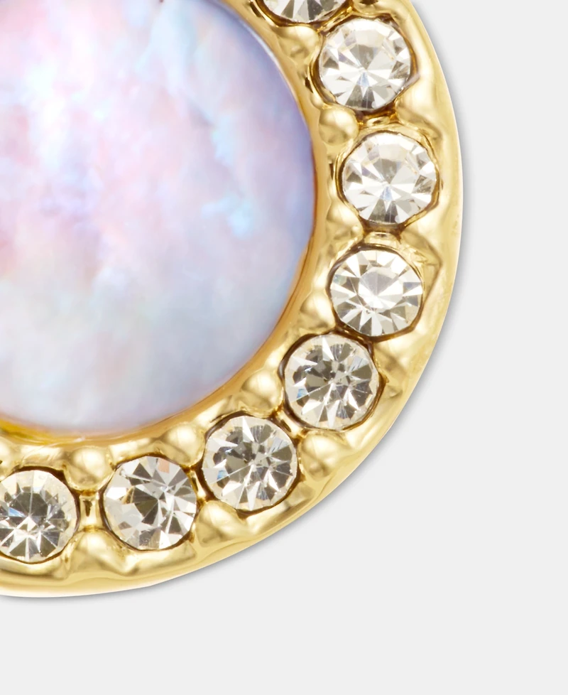 Dkny Mother of Pearl Inlay Statement Stud Earrings