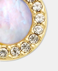 Dkny Mother of Pearl Inlay Statement Stud Earrings