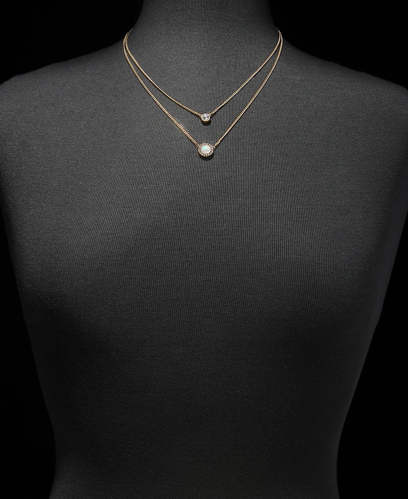 Dkny Mother of Pearl Inlay Double Row Necklace