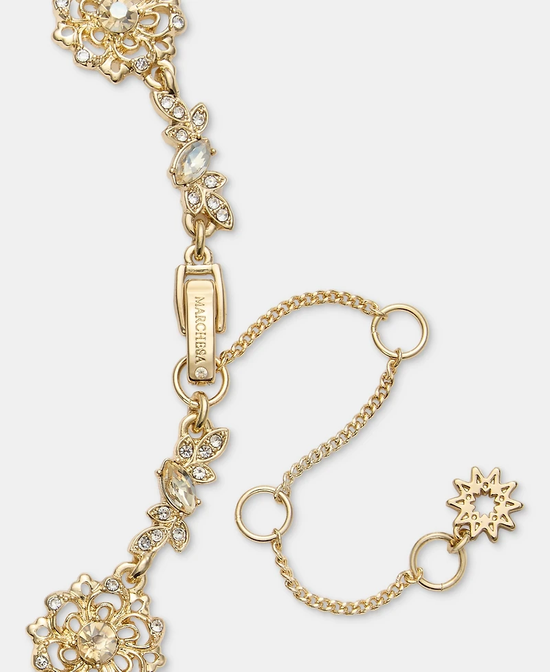 Marchesa Crystal Flower Station Necklace, 16" + 3" extender