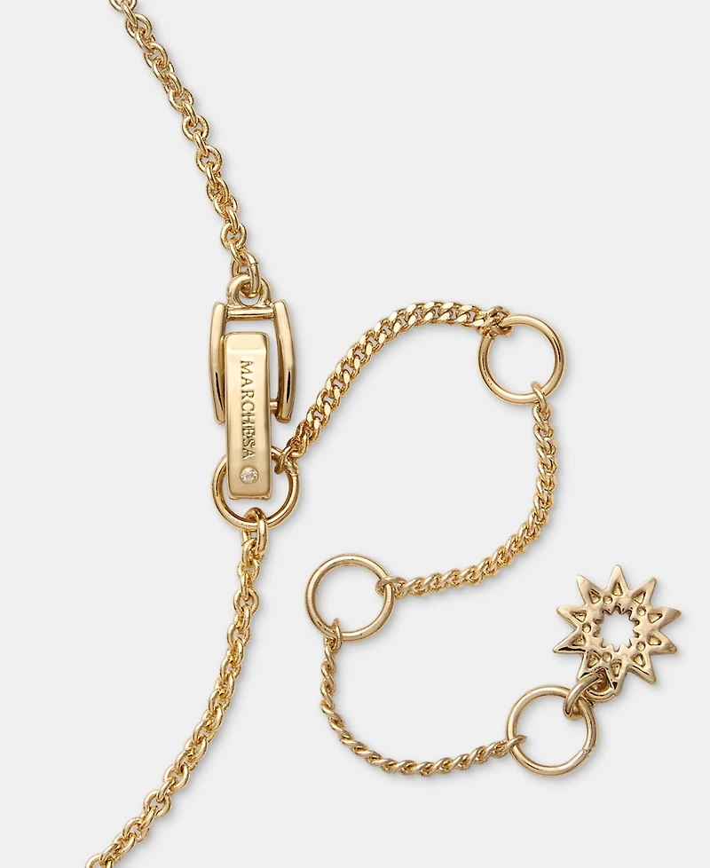 Marchesa Crystal & Imitation Pearl Lariat Necklace, 16" + 3" extender