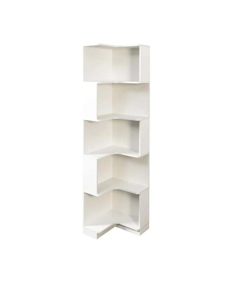 Streamdale Furniture 5-Tier Corner Bookshelf with Led Lights