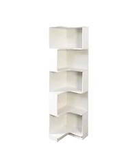 Streamdale Furniture 5-Tier Corner Bookshelf with Led Lights
