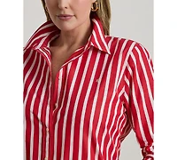 Lauren Ralph Plus Classic Fit Striped Point Collar Shirt