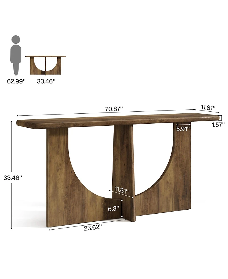 Tribesigns Console Table for Entryway, 71-Inch Farmhouse Entryway Table with Sturdy Geometric Frame, Extra Long Sofa Console Behind The Couch