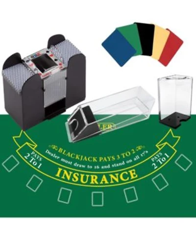 Gse Games Sports Expert Blackjack Game Set With Blackjack Felt Card Shuffler Dealer Shoe Discard Holder Tray Cut Cards