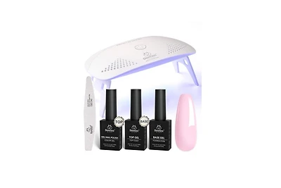 Beetles Nude Pink Gel Nail Polish Kit with Uv Led Light