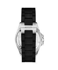 Stuhrling Depthmaster Heritage 4087 Men's Swiss Quartz Diver Watch, 44mm Black Dial with Red Accents