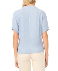Vince Camuto Women's Textured High Neck Wide Sleeve Top