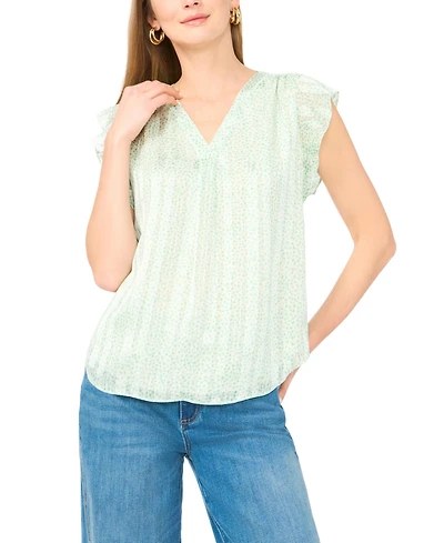 Vince Camuto Women's V-Neck Ruffle-Sleeve Blouse