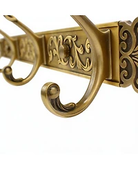 Yigii Vintage Aluminum Coat Rack with Rust-Resistant Hooks for Heavy Loads