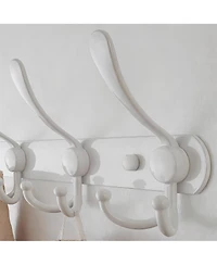 Yigii Heavy Duty 5-Tri Hook Wall Rack, Stainless Steel, White, Easy Install