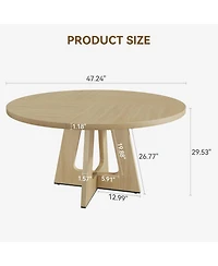Gaomon Kitchen Table Round Dining Table 47 Inch Round Dinner Table for 4 Farmhouse Kitchen Table