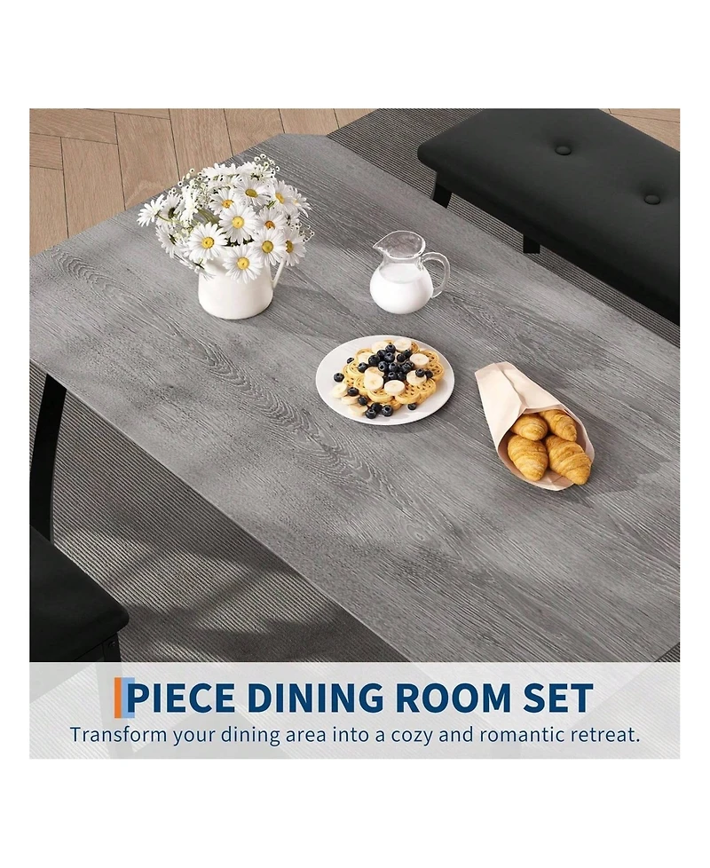 Gaomon Kitchen Table Home Dining Table Set For 4 Wooden Kitchen Table for Dining Room, Home Office, Living Room