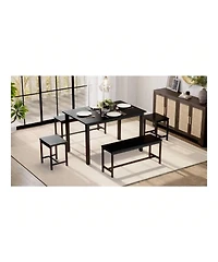 Gaomon Kitchen Table 63 Inch 5 Piece Extendable Dining Table Set For 4 To 8 Modern Space Saving Kitchen Table