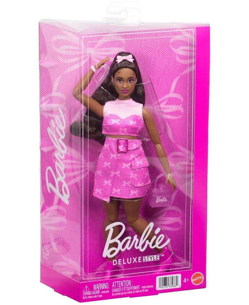 Barbie Deluxe Style Fashion Doll #10 in Denim Top and Skirt Set