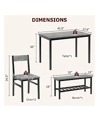 Gaomon Kitchen Table Dining Table Set For 4 Modern Kitchen Table for Dining Room, Home Office, Living Room