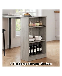 Gaomon Kitchen Table 3Piece 36in Wooden Counter Height Dining Table Setfor Dining Room, Home Office, Living Room