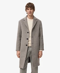 Mango Men's Herringbone Structure Wool Coat