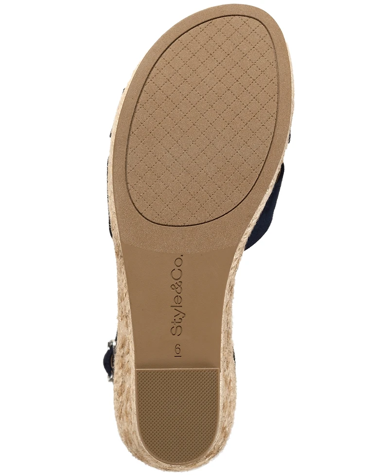 Style & Co. Women's Theaa X-Band Wedge Espadrilles Sandals, Macy's Exclusive