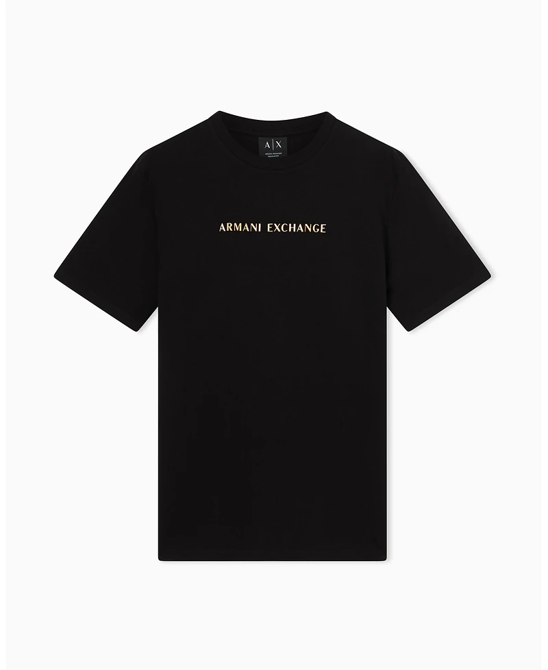 A|X Armani Exchange Men's Black and Gold T-Shirt