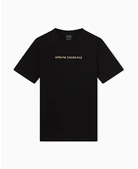 A|X Armani Exchange Men's Black and Gold T-Shirt