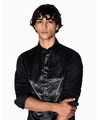 A|X Armani Exchange Men's Night Lab Satin Box Woven Shirt