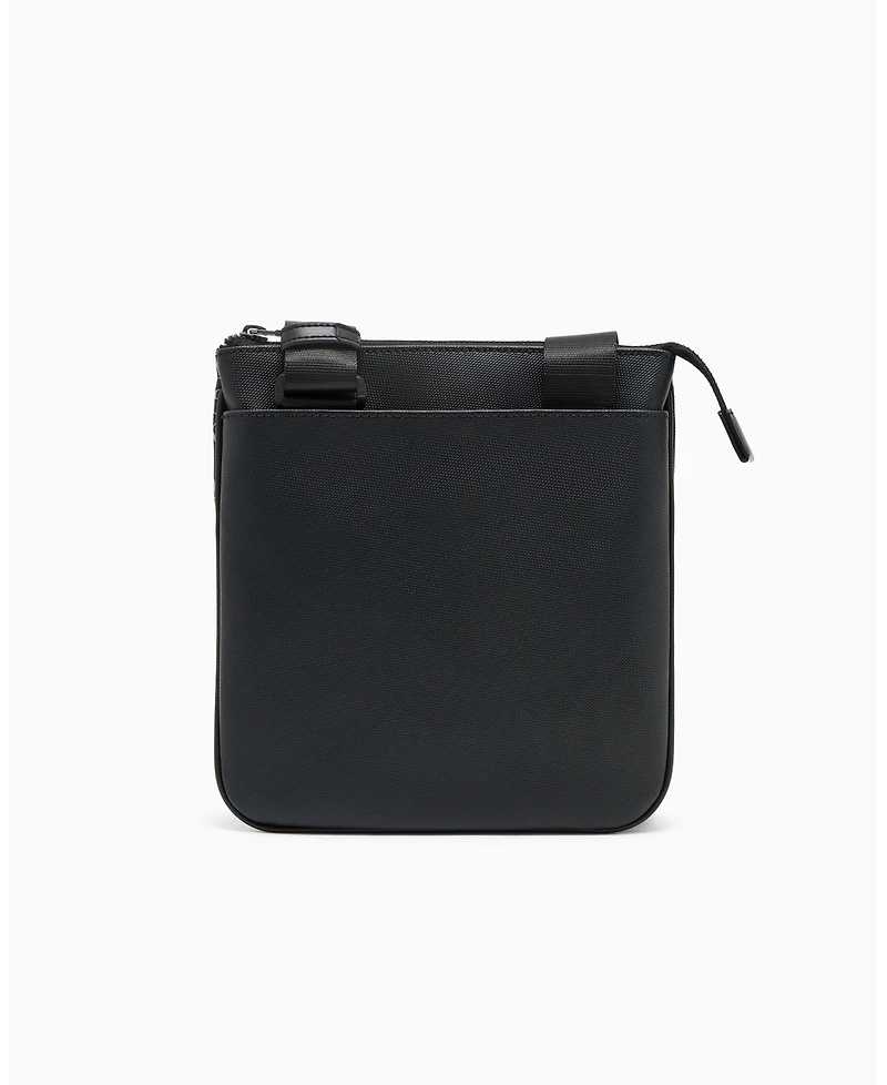 A|X Armani Exchange Men's Striped Flat Logo Graphic Details Crossbody Bag