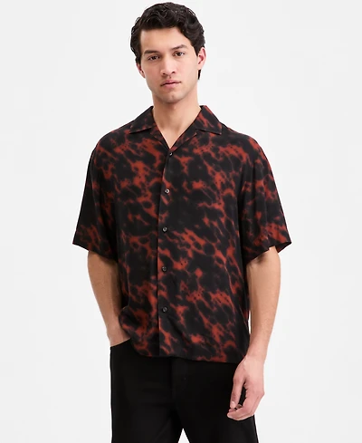 Hugo Boss Men's Printed Short-Sleeve Oversized Camp Shirt
