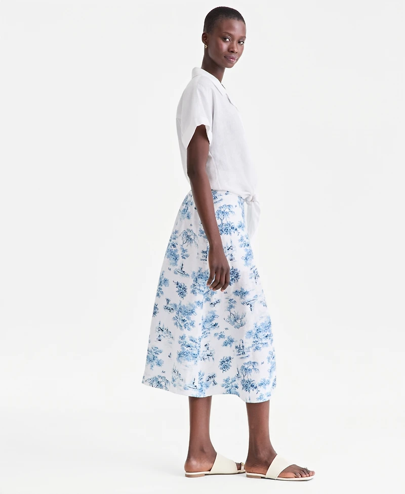 Charter Club Women's 100% Linen Midi Skirt, Macy's Exclusive