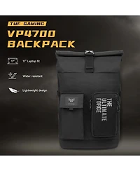 Asus Tuf Gaming VP4700 Backpack, up to 17" laptop, with top folded closure to resize, light weight and durable water repellent for daily usage