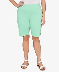 Hearts Of Palm Plus Solid Tech Stretch Bermuda Shorts