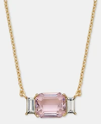 Lauren Ralph Gold-Tone Boxed Blue Stone Pendant Necklace