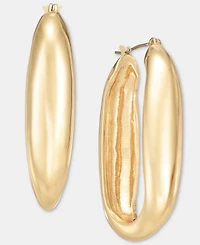 Lauren Ralph Lauren Gold-Tone Puffy Link Hoop Earrings