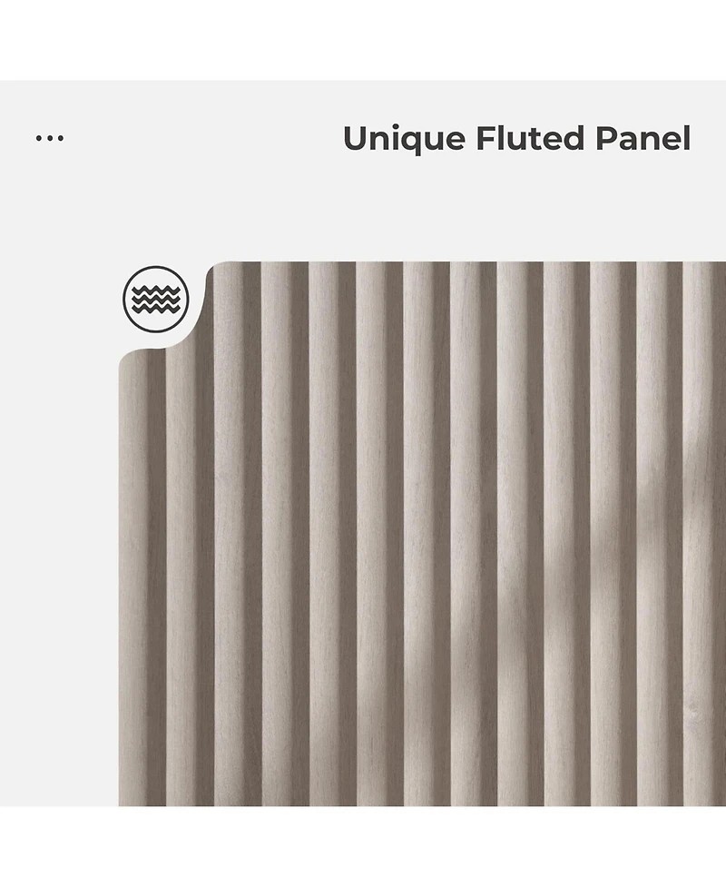 Gaomon Fluted Sideboard Buffet Cabinet, 46in Wide Cupboard Coffee Bar Console Table Credenza with 3Doors Storage