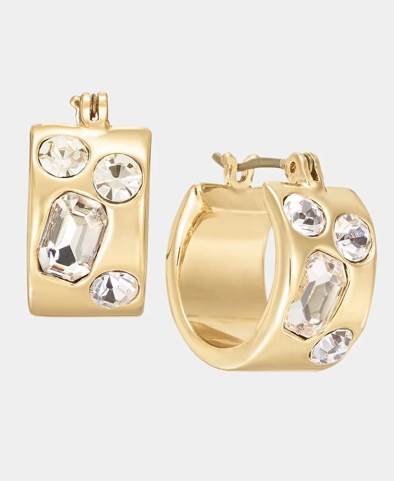 Karl Lagerfeld Paris Small Crystal Hoop Earrings, 0.53"