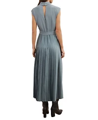 Reiss Women's Roll-Neck Belted Pleated Midi Dress
