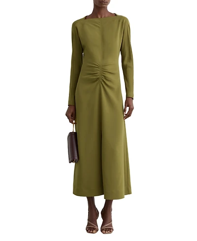 Reiss Women's Ruched Long-Sleeve Midi Dress