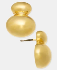 Anne Klein Puffy Double Round Button Earrings