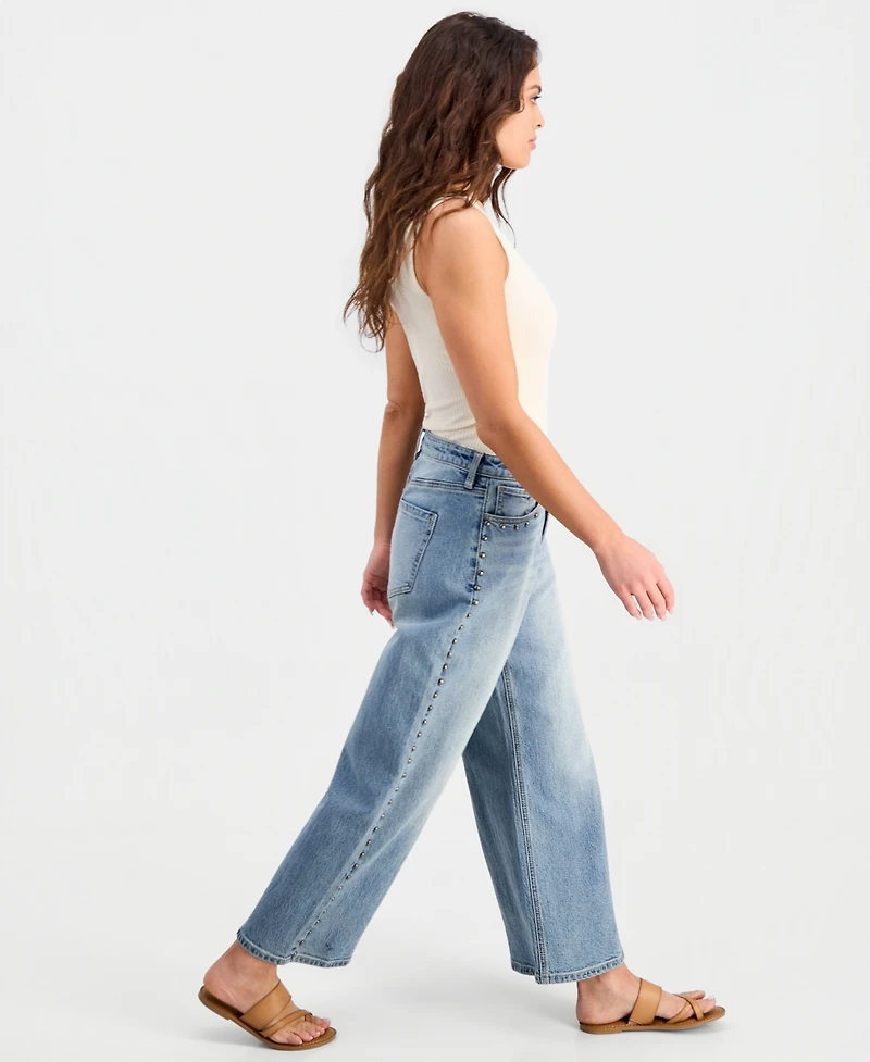 And Now This Petite Studded Wide-Leg Jeans, Macy's Exclusive