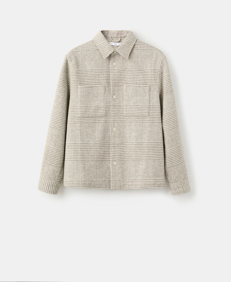 Mango Men's Check Wool-Blend Overshirt